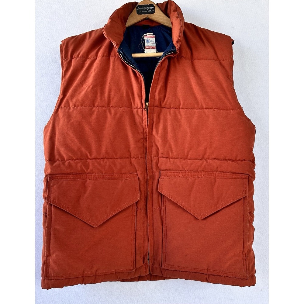 Retro Frostline Down Puffer Vest Hunting Work Full Zip Pockets Men's M